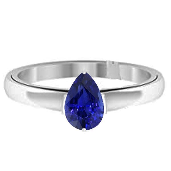 Birnen-Solitär-Ring mit natürlichem blauen Saphir 1,50 Karat - harrychadent.de