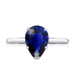 Birnenschliff Solitär Srilanka Saphir Ring 2 Karat Krappen Set Schmuck