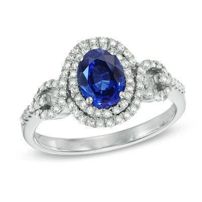 Blauer AAA Ceylon Saphir mit Diamantring 2,75 Karat Goldschmuck