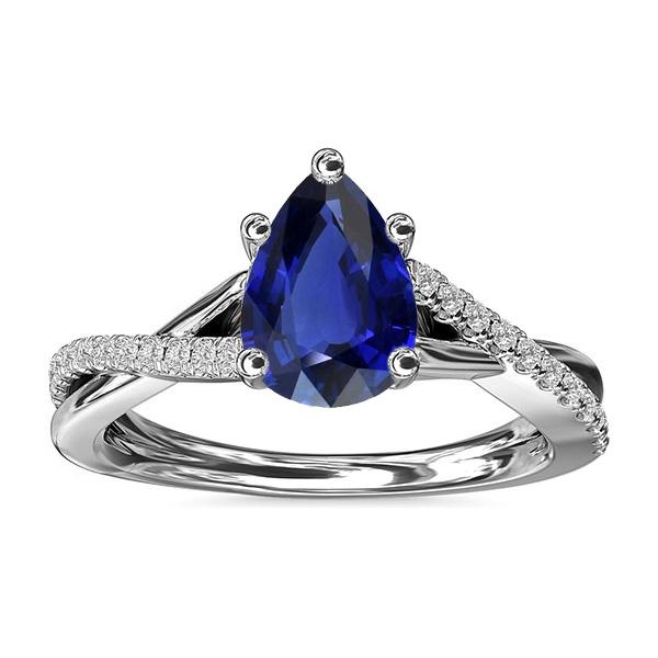 Blauer Saphir Diamant Ehering Schmuck Twist Style 2,50 Karat - harrychadent.de