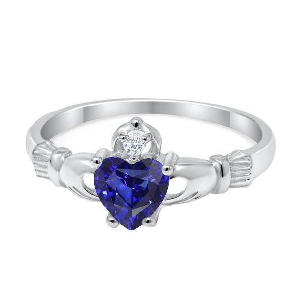 Blauer Saphir & Diamant Ring Herz Sri Lankan Saphir 1,25 Karat - harrychadent.de