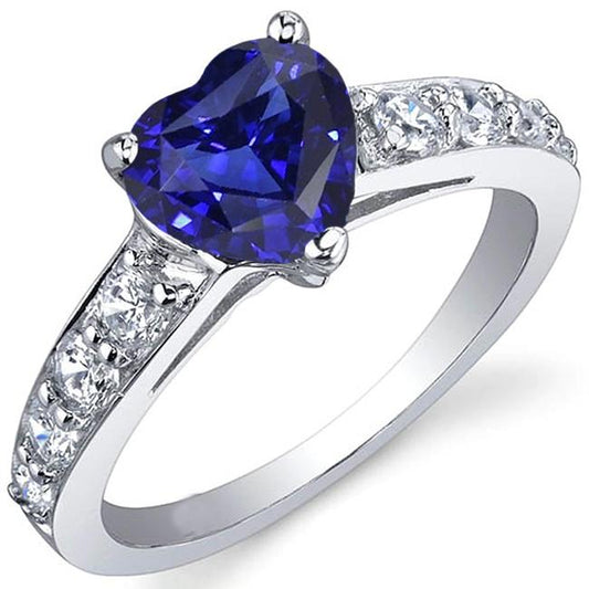 Blauer Saphir Edelstein Ring Herzschliff 3,50 Karat Krappenset Schmuck - harrychadent.de