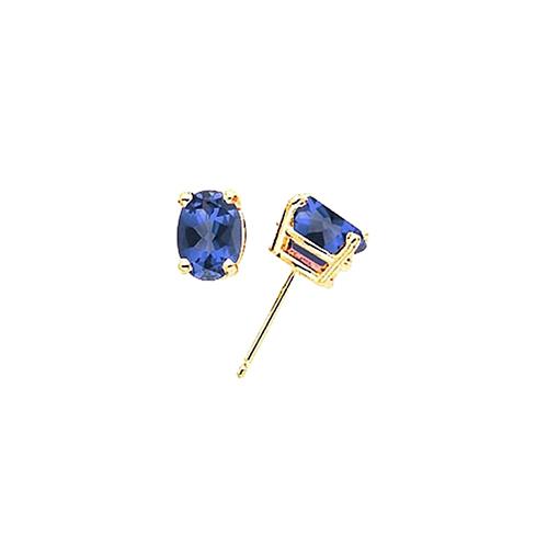 Blauer Saphir Ohrstecker 2 Karat 14K Gelbgold - harrychadent.de