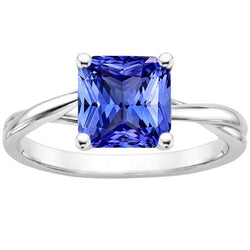 Blauer Saphir-Solitär-Edelstein-Ring 2,50 Karat Twisted Shank