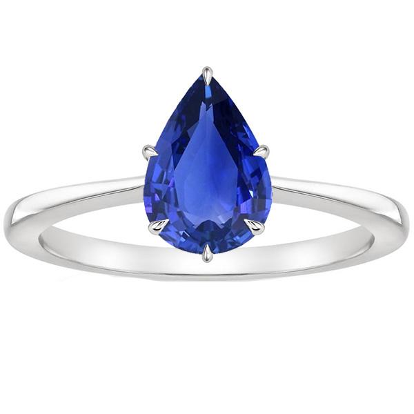 Blauer Saphir Solitär Ring Edelstein Weißgold Konischer Schaft 4 Karat - harrychadent.de