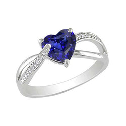 Blauer Saphir-Verlobungsring & Aus der Erde Abgebauter Natürlicher Diamanten 2 Karat Gold