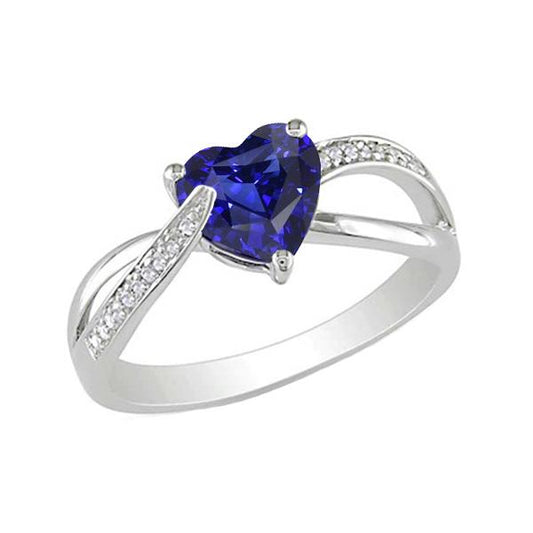 Blauer Saphir-Verlobungsring & Diamanten 2 Karat Gold - harrychadent.de