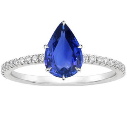 Blauer Saphirring mit Pave-Set Diamantakzenten Gold 4,50 Karat