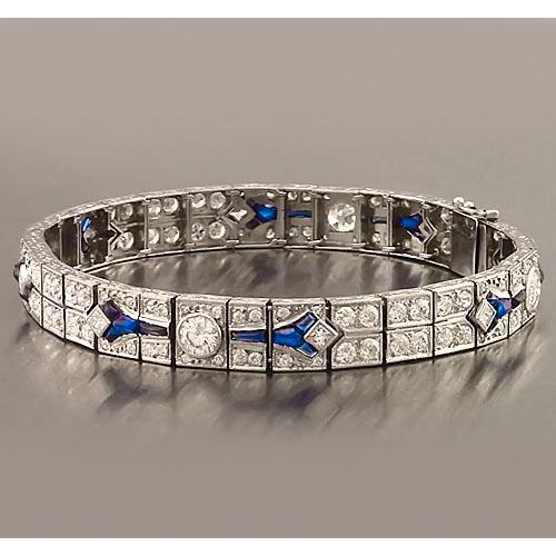 Blaues Saphir & Diamant Armband 21 Karat Damen Schmuck Neu - harrychadent.de