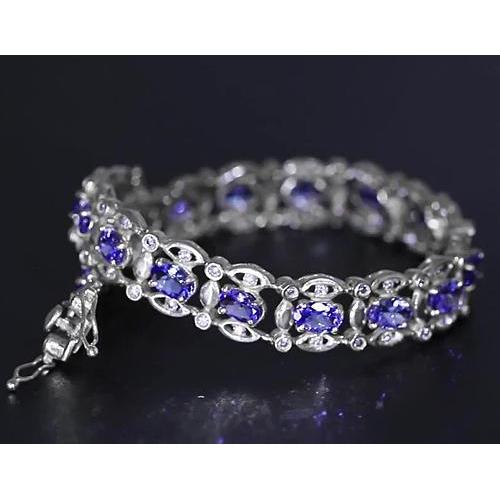 Ceylon Blue Diamant Armband 15 Karat Weißgold Damen Schmuck - harrychadent.de