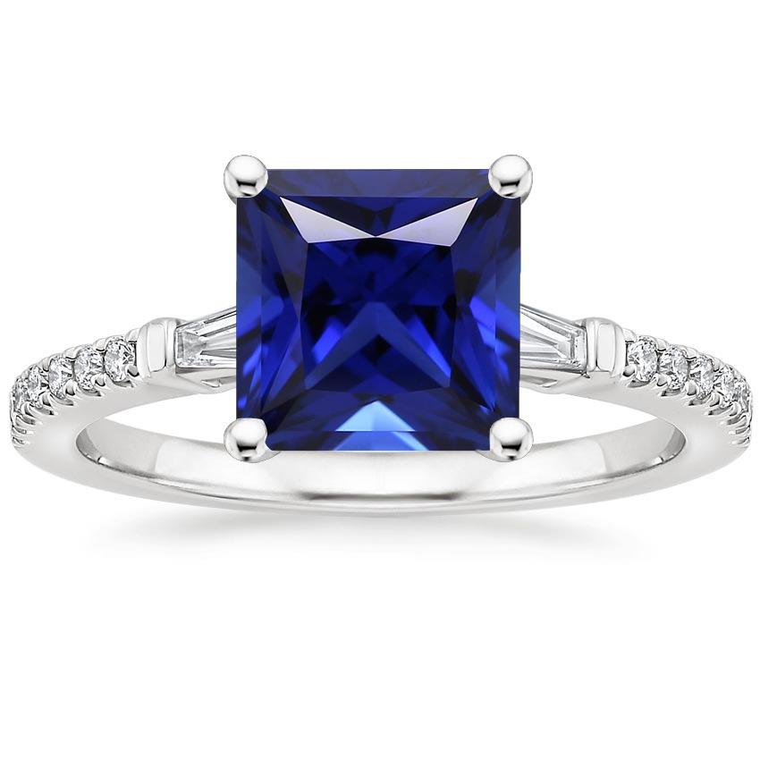 Ceylon Saphir Diamant Akzente Ring Solitaire Princess Cut 5,50 Karat - harrychadent.de