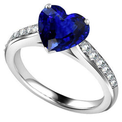 Ceylon Saphir Aus der Erde Abgebauter Natürlicher Diamant Ring 4 Karat Konischer Schaft Edelsteinschmuck