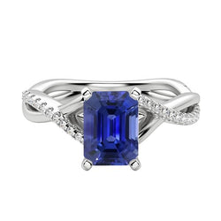 Ceylon Saphir Edelstein Ring Smaragd Twisted Style 3,50 Karat