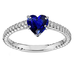 Ceylon Saphir Solitaire Ring & Pave Set Aus der Erde Abgebauter Natürlicher Diamantakzente 2,50 Karat