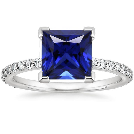Ceylon-Saphir-Verlobungsring mit Pave-Diamant-Akzenten 5,50 Karat - harrychadent.de