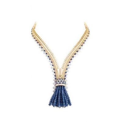 Ceylon Saphir und Diamanten 25 Kt Damen Halskette Gelbgold 14K - harrychadent.de