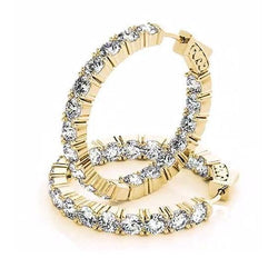 Creolen Aus der Erde Abgebauter Natürlicher Diamant Ohrringe 7,20 Karat Krappenfassung Damen Schmuck