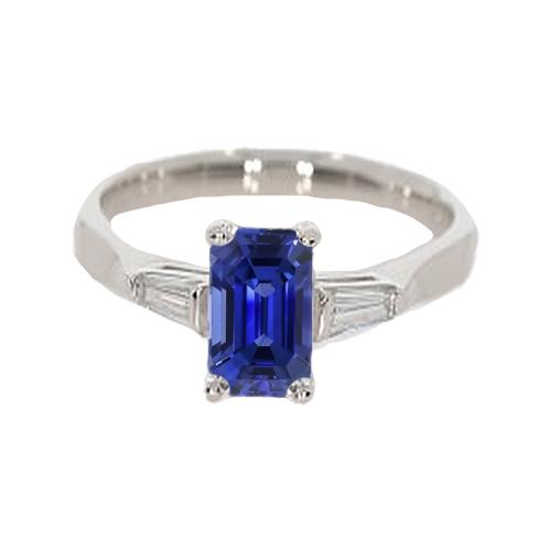 Damen Diamant 3 Steine Smaragd Ceylon Saphir Ring 3 Karat - harrychadent.de