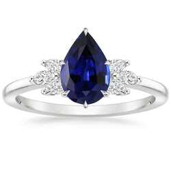 Damen Diamant & Birne Sri Lanka Saphir-Verlobungsring 7,25 Karat
