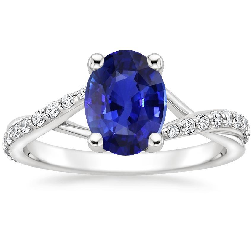 Damen Diamant Edelstein Ring Oval Ceylon Saphir Gold 3 Karat ...