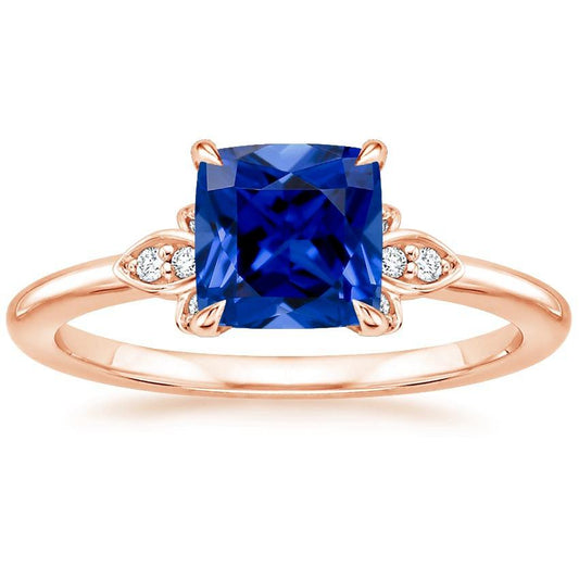 Damen Diamant Edelstein Ring mit Kissen Blauer Saphir 2.50 Karat Neu - harrychadent.de