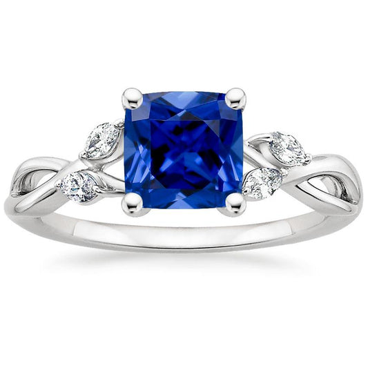 Damen Diamant Marquise & Kissen Saphir Ring Five Stone 2,75 Karat - harrychadent.de