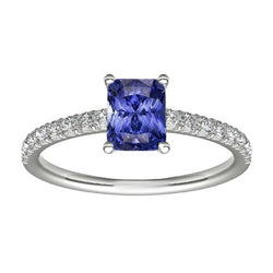 Damen-Aus der Erde Abgebauter Natürlicher Diamant-Ring mit strahlend blauem Saphir-Edelstein-Schmuck 3 Karat