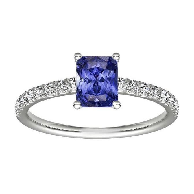 Damen-Diamant-Ring mit strahlend blauem Saphir-Edelstein-Schmuck 3 Karat - harrychadent.de
