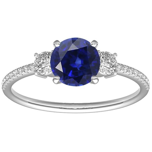 Damen Diamant Saphir Ring 3,50 Karat Gold im Rundschliff mit Akzenten - harrychadent.de