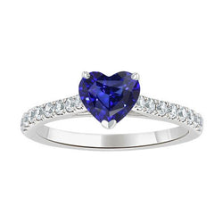 Damen Aus der Erde Abgebauter Natürlicher Diamant Schmuck Gold Saphir Ring Kathedrale Fassung 2,50 Karat