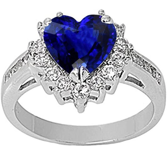 Damen Diamant Schmuck Herz Ceylon Saphir Ring 3,50 Karat - harrychadent.de