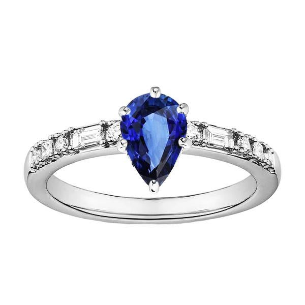 Damen Diamant-Verlobungsring Blauer Saphir & Diamantakzente 2 Karat - harrychadent.de