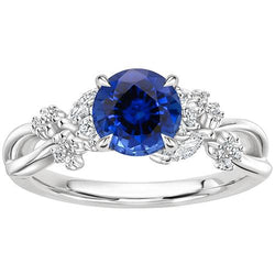 Damen Diamantring Natürlicher blauer Saphir 3 Karat Marquise Steine