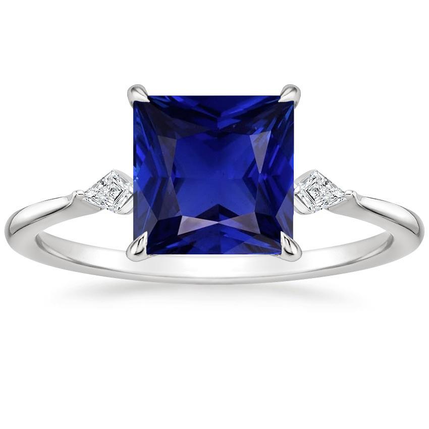 Damen Diamantring Princess Blue Saphir 5,25 Karat Weißgold - harrychadent.de