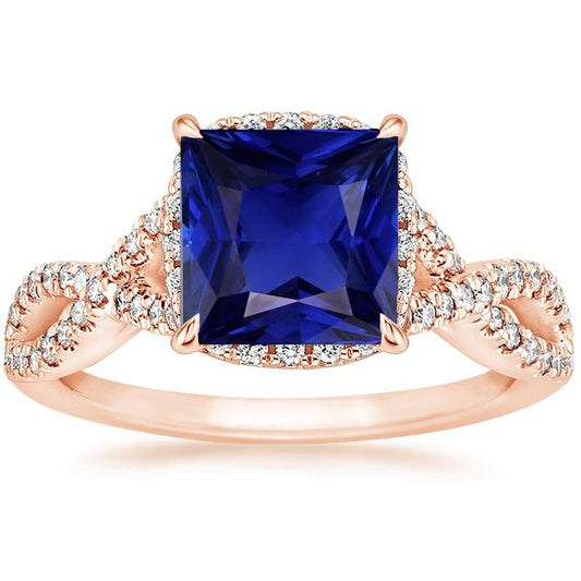 Damen Diamantring Prinzessin Ceylon Saphir mit Akzenten 6,25 Karat - harrychadent.de