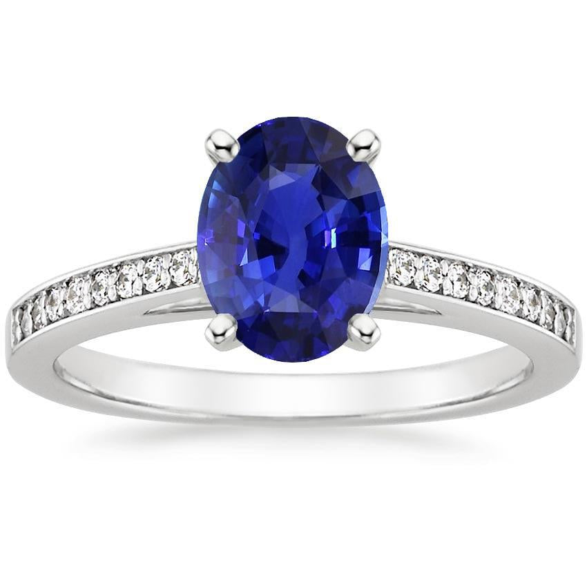 Damen Edelstein Ceylon Saphir Ring Channel Set Diamanten 4,50 Karat - harrychadent.de