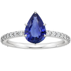 Damen Edelstein Ring Blauer Saphir & Diamant Goldschmuck 5.25 Karat