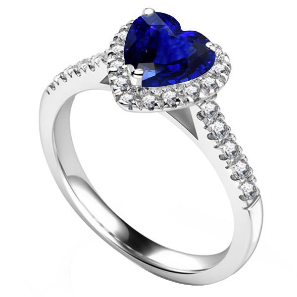 Damen Edelstein Schmuck Ceylon Saphir Halo Diamant Ring 3,50 Karat - harrychadent.de