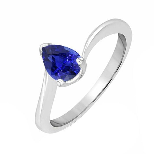 Damen Edelstein Solitaire Birne Blauer Saphir Schmuckring 1.50 Karat - harrychadent.de