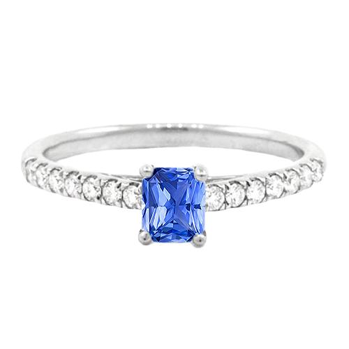 Damen Edelsteinring mit Diamanten Saphir im Radiant Cut 1,50 Karat - harrychadent.de