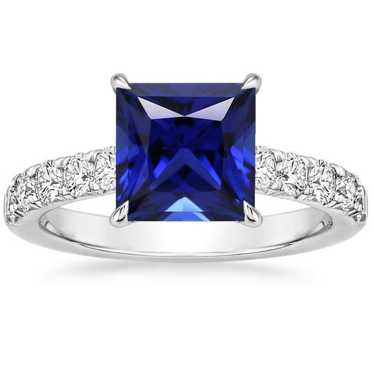 Damen Gold Diamant Verlobungsring Ceylon Sapphire Center 5.50 Karat - harrychadent.de