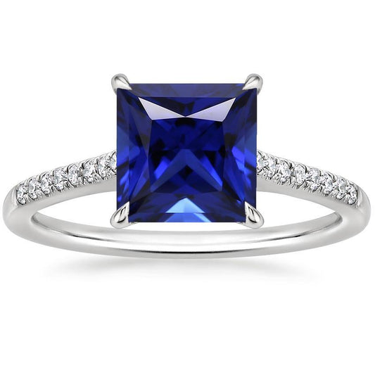 Damen Gold Princess Blue Saphir & Diamant Verlobungsring 5.50 Karat - harrychadent.de