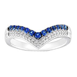 Damen Gold Ring Enhancer Runder Aus der Erde Abgebauter Natürlicher Diamant & Blauer Saphir Steine 2 Karat