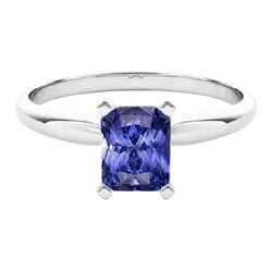 Damen Gold Solitaire Radiant Sri Lanka Saphir Ring 1,50 Karat