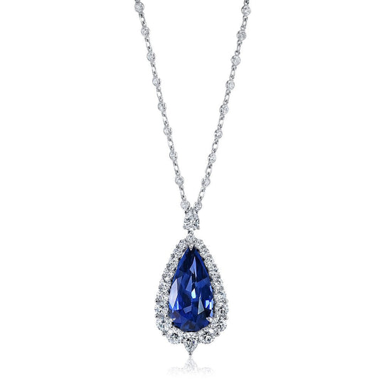 Damen-Halo-Birnen-Edelstein & runder Aus der Erde Abgebauter Natürlicher Diamant-Anhänger 3,50 Karat