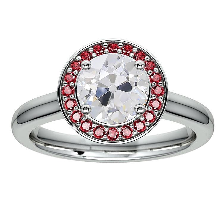 Damen Halo Ring Rund alter Bergmann Diamant Rosa Saphir 4.50 Karat - harrychadent.de