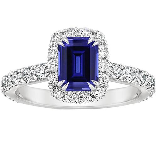 Damen Halo Ring Smaragd Sri Lanka Saphir & Diamant 5 Karat - harrychadent.de