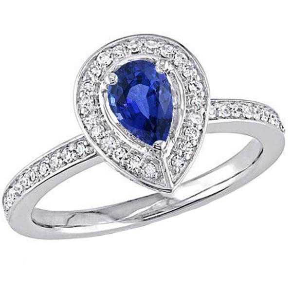 Damen Halo Ring Sri Lanka Saphir mit Kanalbesatz Diamanten 3 Karat - harrychadent.de