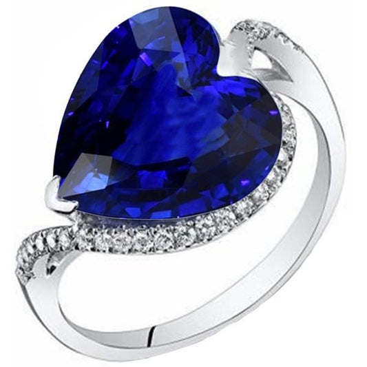 Damen Herz Edelstein Ceylon Saphir Ring 6 Karat Twisted Style - harrychadent.de
