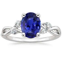 Damen Jubiläumsring Blauer Saphir & Marquise Akzente 2.50 Karat